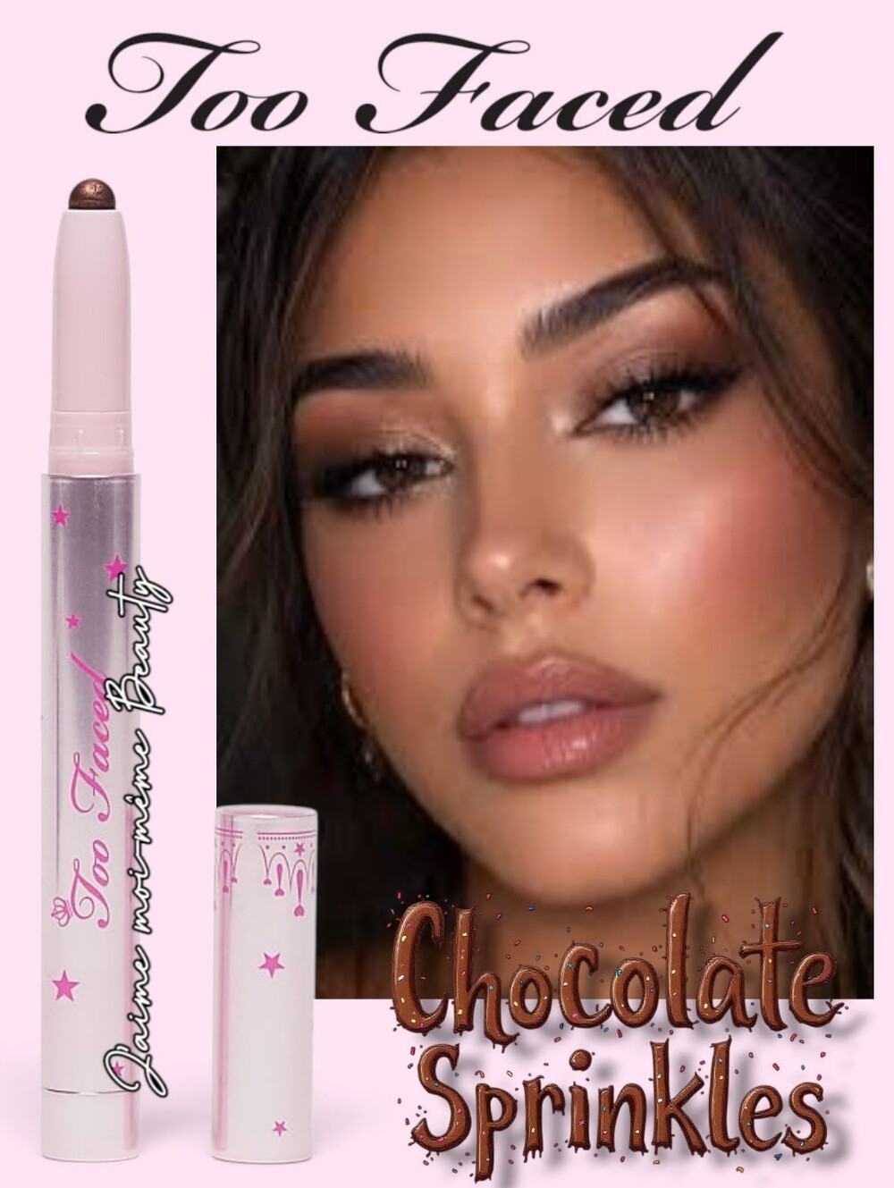Too Faced Chocolate Sprinkles Eyeshadow Stick — Chocolate Brown Shimmer - NEW